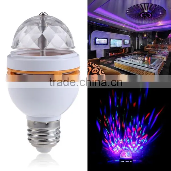 Home Private Small Party RGB Led Lighting Bulb Full Color Rotating Lamp photo-2