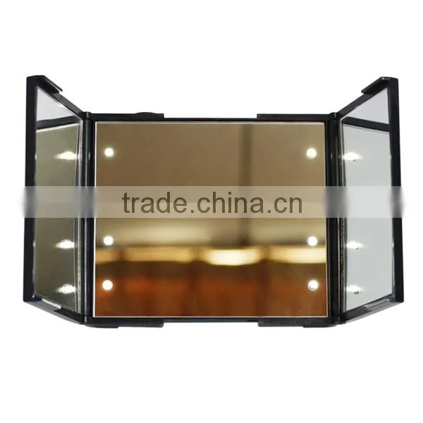 Three Side Desktop Folding Cosmetic Lighted Decorative Mirror photo-3