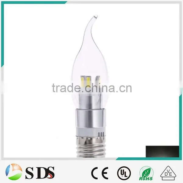 LED Candle Bulb E27 3.5W Silver 180LM 5630SMD Cool White Dimmable Led Candle Bulb