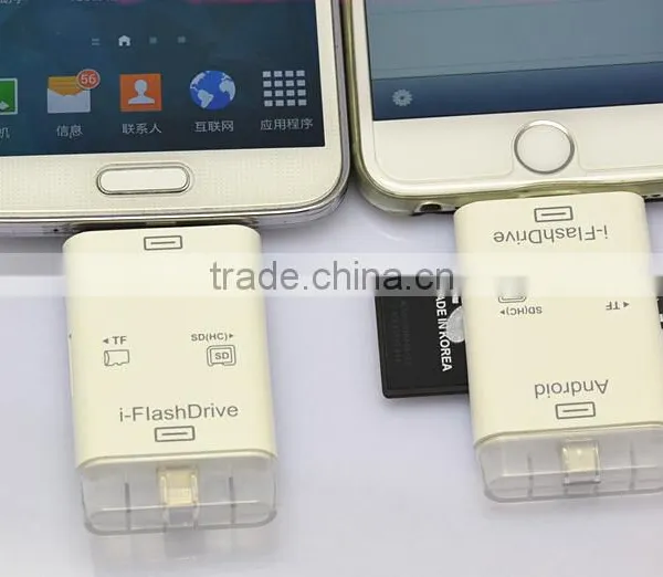 I-Flash Drive OTG for Iphone/ipad/ipo/andoir With TF SD Reader USB Flash Drive Logo Custom photo-4