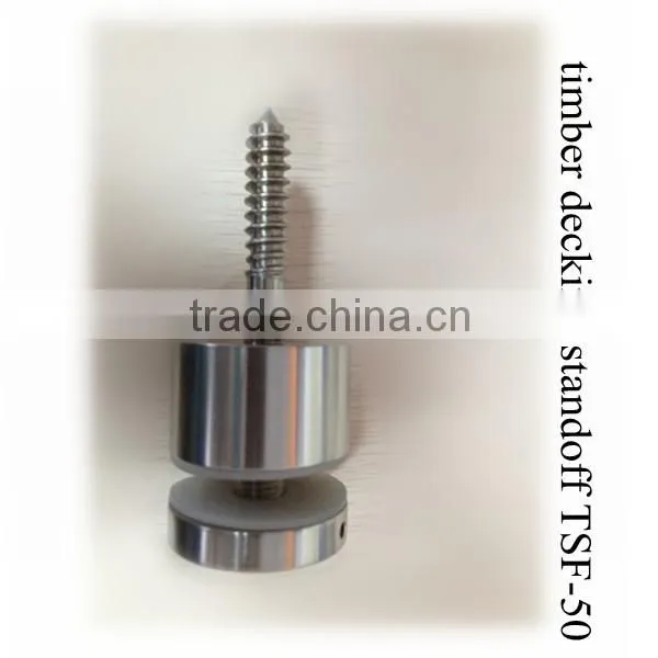 AISI 316 Threaded Standoff/ Rubber Standoff Pins for Indoor Stair Glass Railing Designs