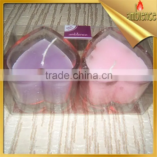 Valentine Candle Heart Shaped Romantic Wedding Glass Candle