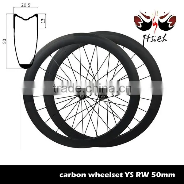700C 50mm Deep Carbon Cycling Wheels Tubular, Basalt Brake Carbon Cycling Wheels 20.5mm / 25mm Wide photo-2
