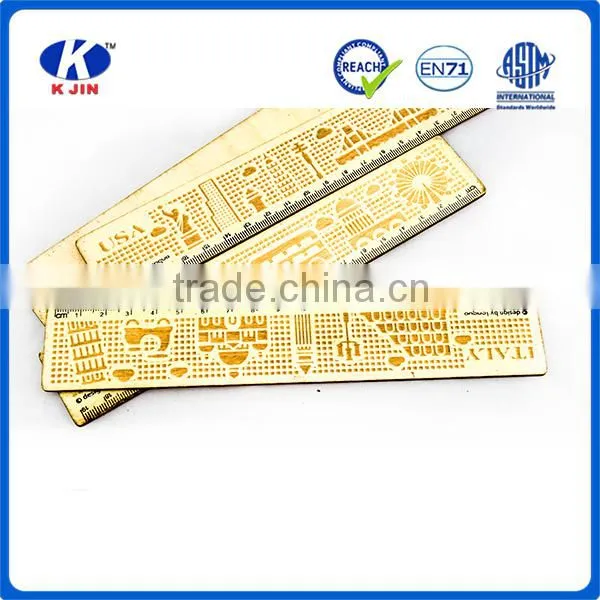2016manufacturer Custom Full City Printing Wooden Ruler at 19cm for Gifts photo-4