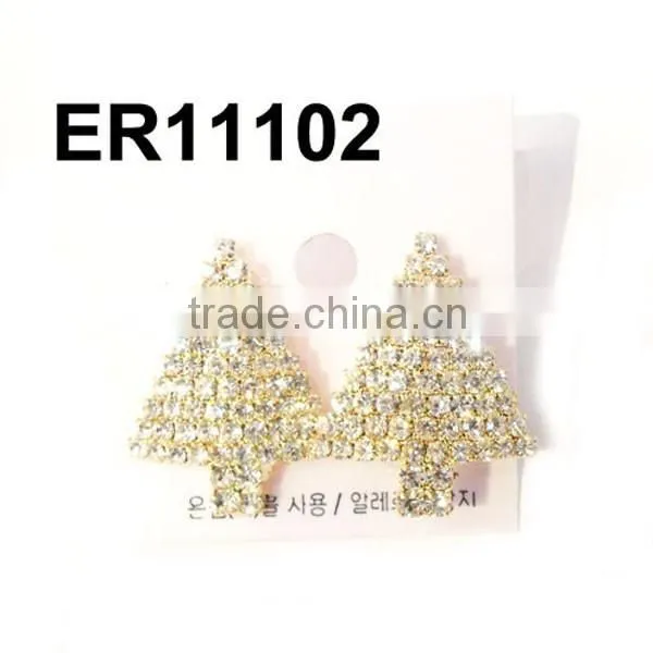 Wholesale Cute Glitter Crystal Airplane Stud Earrings Girls Ladies Woman photo-5