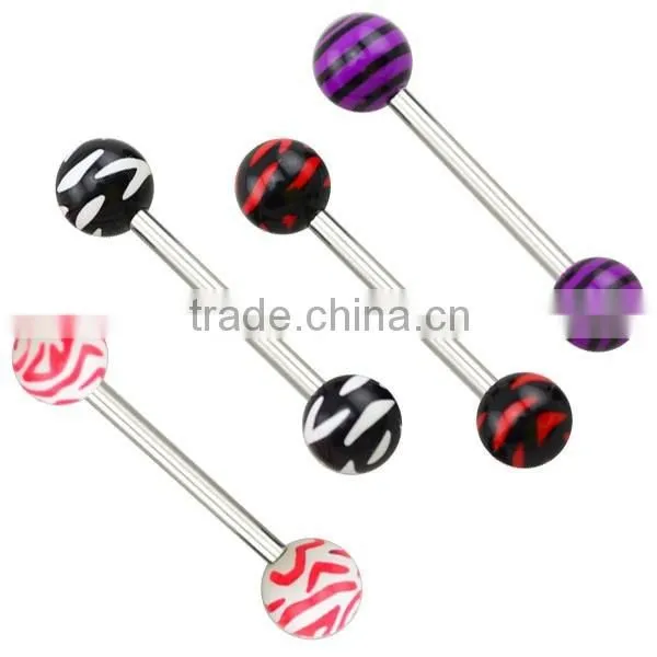 TR01068 Tongue Barbell Colorful Tongue Piercing photo-5
