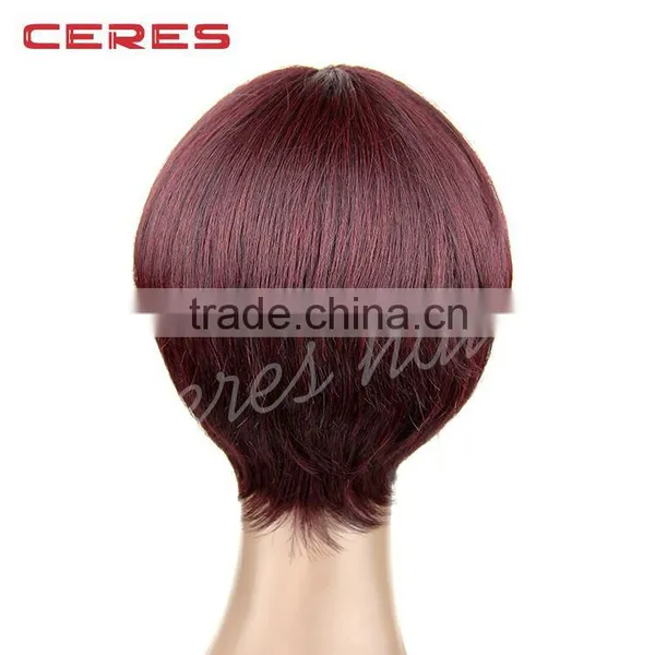Free Shipping Custom Made Popular Color 99J Silky Straight Glueless Wig Silk Top Remy Brazilian Human Hair Full Lace Wig photo-5