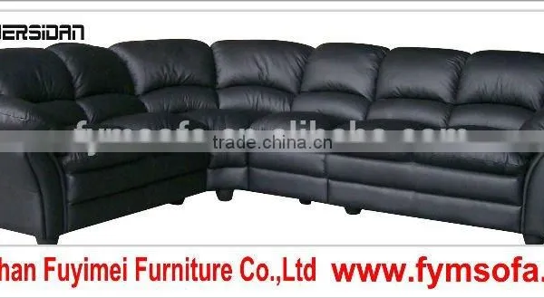 Black Leather Modern L Shape Bedroom Sofa Bed photo-2