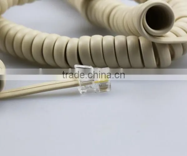 Modular 6P2C Round Extension Telephone Spiral Cable photo-3