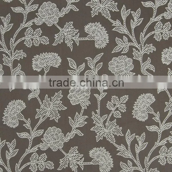 New Arrival 100% Polyester Flower Design Embroidery Window Curtain Fabric photo-2