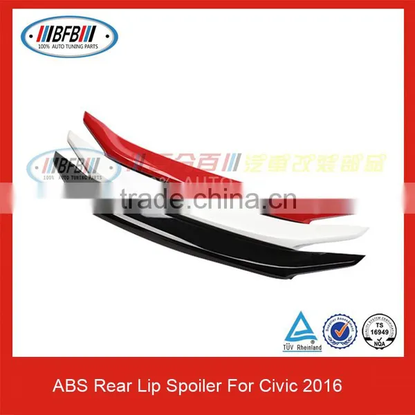 For Civic 10th 2016 Sedan 4Door Primer ABS Rear Trunk Spoiler Unpainted Auto Spoiler photo-2