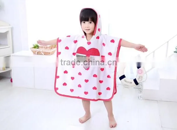 100% Cotton Reactive Printing Children Swimming Towel Bath Towel Printed Poncho
