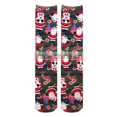 Santa Snowman Printing Christmas Sock photo-3