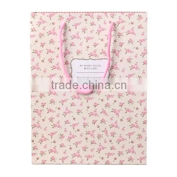 Pink Rose Bloom Birthday Paper Gift Bag photo-2
