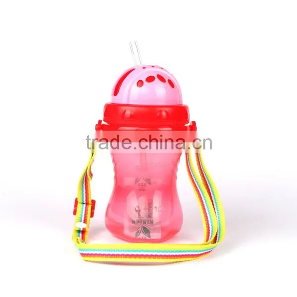 China Factory Supply 300ml Baby Plastic PP Drinking Bottle With Rope photo-2