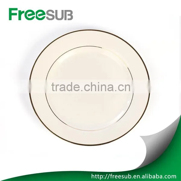 Hot Sell Elegant 10" White Blank Gold Rimmed Round Ceramic Sublimation Coated Plates photo-5