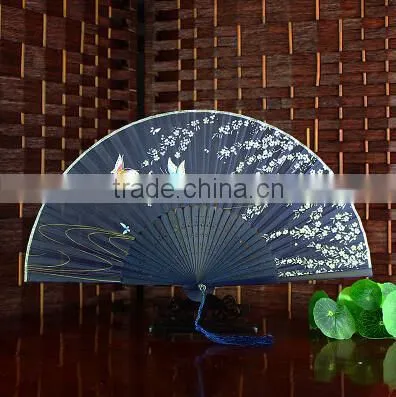 Ladys Silk Dance Fan/cherry Blossom Silk Hand Fan for Event Party Supplies photo-3