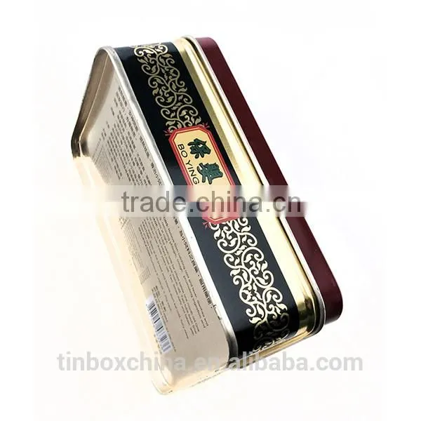 Food Grade Empty Rectangular Small Hinged Tin Medicine Box photo-2