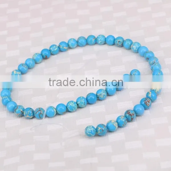 Resin Round Sediment Imperial Jasper BEADS Flat Back Beads Decorate DIY Crafts Striped Lake Blue Ball European Bead photo-3
