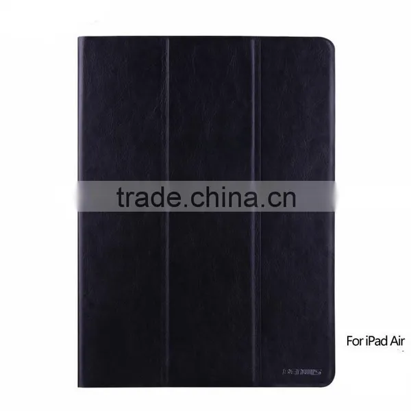 Hot Sale Crazy Horse PU 3 Folds Tablet pc Leather Case for Apple IPad Air