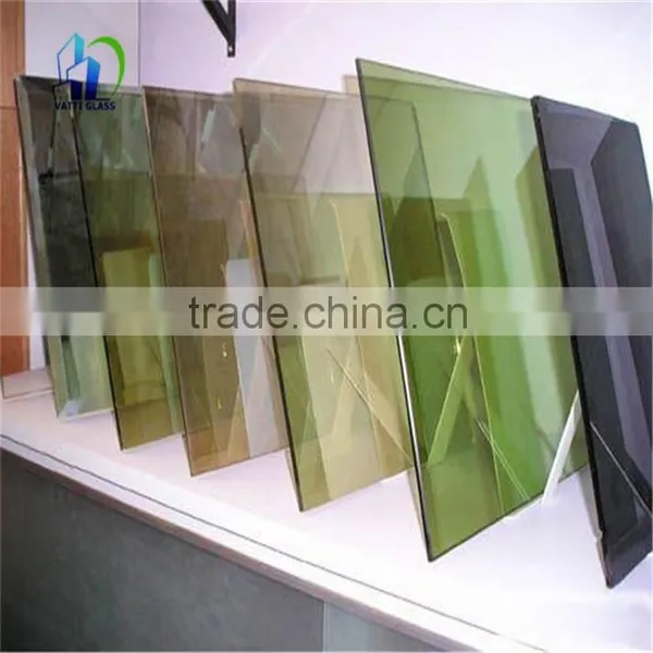 Reflective Patterned Glass Wall Hanging Coating Reflective Glass Cubicle Walls Temepered Float Colored Glass Office Walls photo-2
