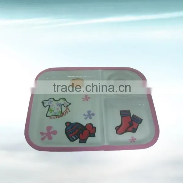 melamine divided tray with 3 compartment