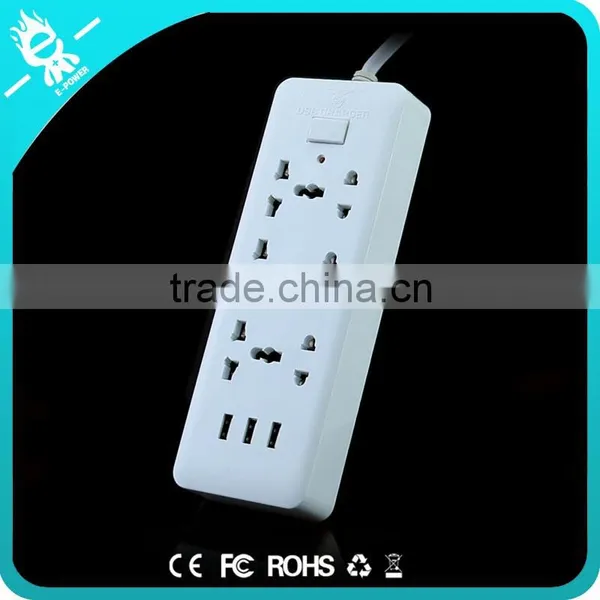 Wearproof Heat Resistant Universal Schuko Outlet Multiple Socket With 3 Usb photo-3