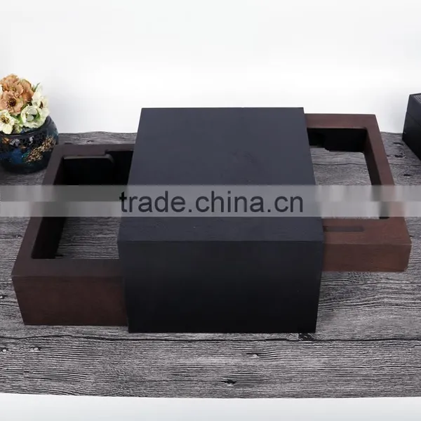 Europe and the United States Sell Like Hot Cakes Wholesale Custom Wooden Box, Wine Champagne Black Gift Box photo-3