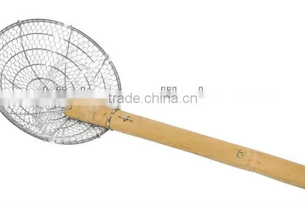 Stainless Steel Wire Mesh Strainer With Bamboo Handle photo-2