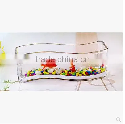 Cheap New Design Home Decoration Rectangle Hydroponic Glass Bowl Vase for Fish or Flower Arrangement photo-3