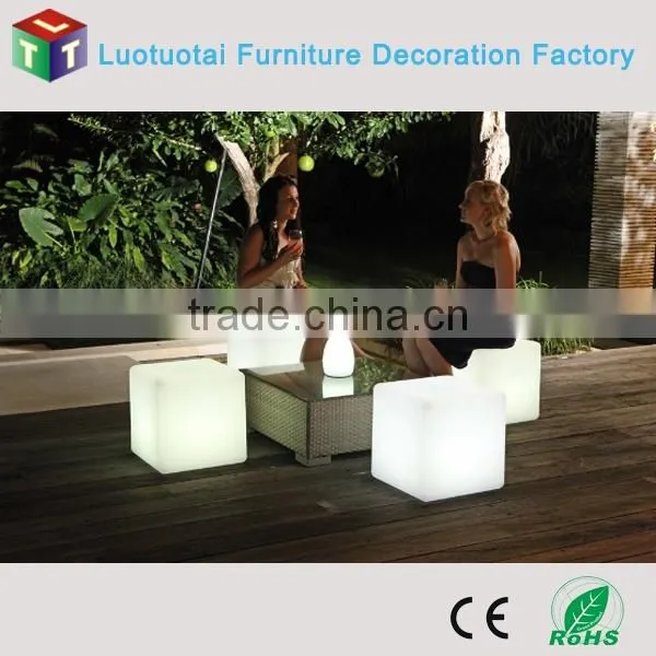 Led Square Stool Bar Stool Colorful Plastic Stool of Remote Control photo-6
