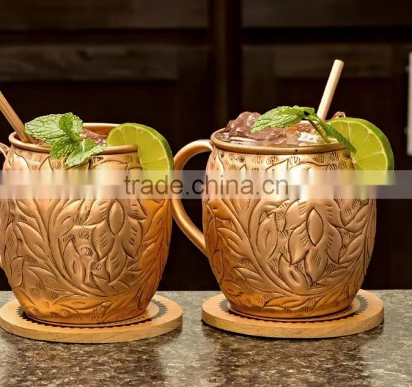 New Design Aarrival......16oz Moscow Mule Copper Mug, Solid Copper Mug Embossed Design photo-4