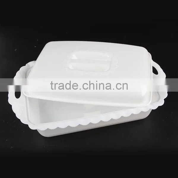 Rectangular Shape Plastic Salad Bowl With Lid photo-4