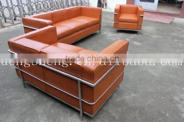 Sectional Leather Sofa Furniture BY2105 Stainless Steel Frame photo-4