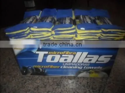 Stock Lots Microfiber Cleaning Towels-18pcs Pack, Blue Yellow Microfiber Cleaning Auto/Car Cloths/fabric Inventory photo-3