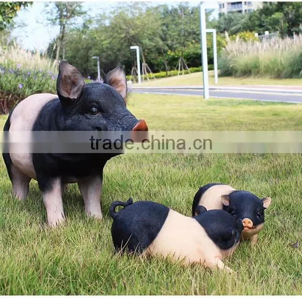 Garden Decoration Lifelike Animal Figurine Life Size Pig Statue photo-4