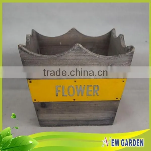 Multi-function Wood Flower Basket,Custom Recycled Plant Pot photo-2