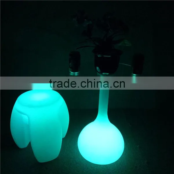 Wholesale Nightclub LED Furniture Rechargeable Illuminated LED Glass Table 48*48*58cm photo-4