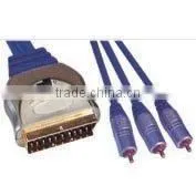 With Switch to 3RCA Plug Scart Cable
