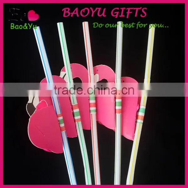 China Supplied Party Decoration Tissue Paper Flamingo Plastic Drinking Straw Flexible photo-3