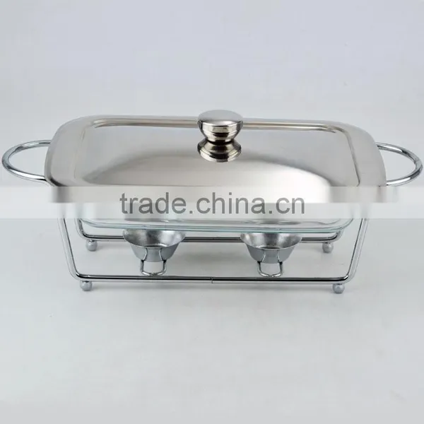 1.5L Hotel Buffet Chafing Dish Food Warmer With Glass Dish photo-3