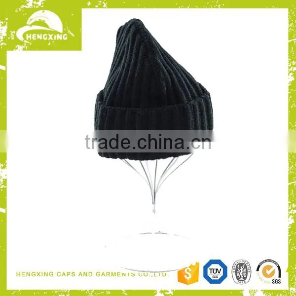Popular High Quality Custom Leather Patch Cheap Knit Skull Beanie Hat photo-4