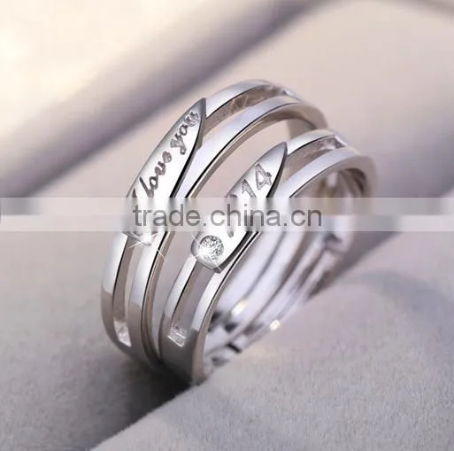 Matching Love Heart Shape Women and Mens Engagement Rings High End Titanium Steel Finger Rings for Valentine's Gifts photo-3
