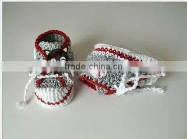 Hand Crochet Baby Shoes With Latchet Fashion Toddlers Infant Winter Knitted Shoes photo-4
