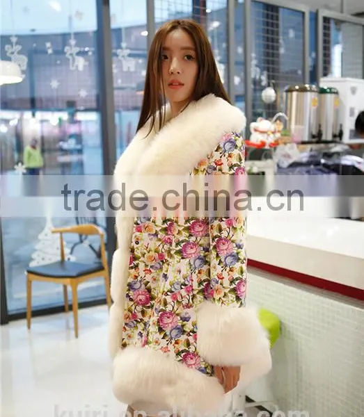 Latest Women Down Jacket Coat PU Leather Coat Big Yards Female Winter Coat Printing Thick Fur Collar Winter Clothes photo-6