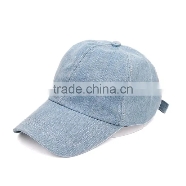 Custom Denim Brush 6 Panel Blank Wholesale Cycling Dad Baseball Hat photo-3