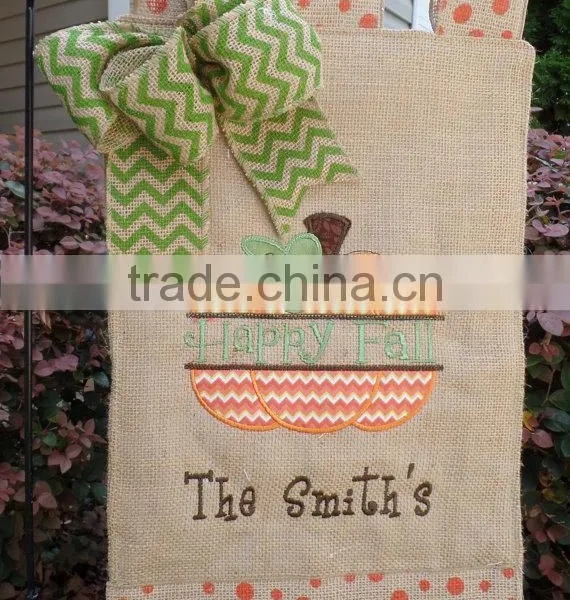 Personalized Embroidered Burlap Garden Flag photo-5