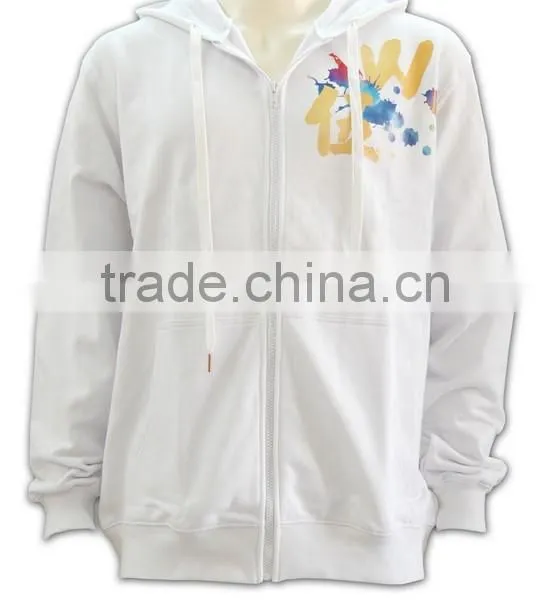 Trade Assurance BSCI Customized Design 2016 Embroidery/screenprint Wholesale White Hoodie photo-2