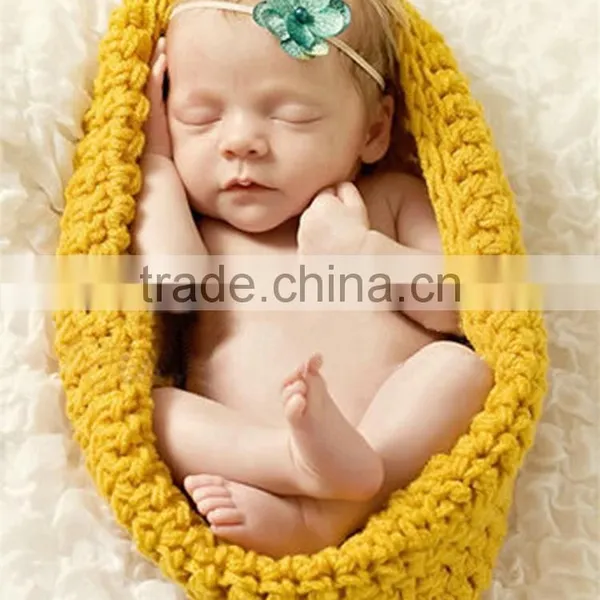 Baby Swaddle Cocoon Baby Sleeping Bag Knitted Baby Hat Photo Prop
