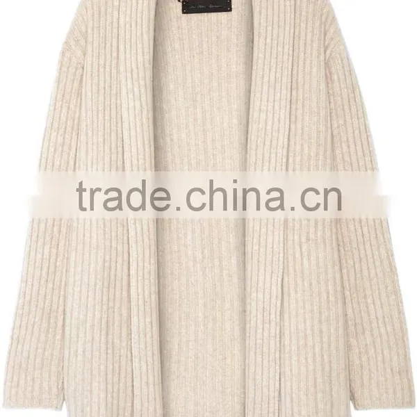 Ladies 2017 New Style Classic Design Ribbed Long Knitted Sweater Cashmere Oversized Cardigan photo-6